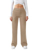 Women's Straight-Leg Work Pants, Polyester-Spandex Blend, High Waist, Button Closure and Side Pockets