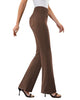 Women's Bootcut Work Pants, Polyester-Spandex Blend, High Elastic Waist, Pull-On Style and Four Pockets