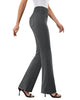 Women's Bootcut Work Pants, Polyester-Spandex Blend, High Elastic Waist, Pull-On Style and Four Pockets