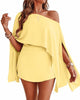 Women's Three-Piece Skort Set, Polyester, Off-Shoulder Batwing Top, Bandeau and High-Waisted Skort