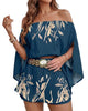 Women's Three-Piece Skort Set, Polyester, Off-Shoulder Batwing Top, Bandeau and High-Waisted Skort