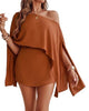 Women's Three-Piece Skort Set, Polyester, Off-Shoulder Batwing Top, Bandeau and High-Waisted Skort