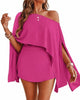 Women's Three-Piece Skort Set, Polyester, Off-Shoulder Batwing Top, Bandeau and High-Waisted Skort