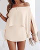Women's Three-Piece Skort Set, Polyester, Off-Shoulder Batwing Top, Bandeau and High-Waisted Skort