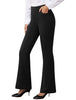 Women's Flare-Leg Dress Pants, Polyester-Spandex Blend, High Waist, Pull-On Closure and Four Pockets