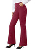 Women's Flare-Leg Dress Pants, Polyester-Spandex Blend, High Waist, Pull-On Closure and Four Pockets