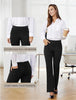 Women's Flare-Leg Dress Pants, Polyester-Spandex Blend, High Waist, Pull-On Closure and Four Pockets