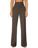 Women's Straight-Leg Dress Pants, Polyester-Spandex Blend, High Waist, Pull-On Design and Pockets