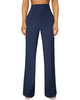 Women's Straight-Leg Dress Pants, Polyester-Spandex Blend, High Waist, Pull-On Design and Pockets