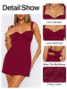 Women's Bodycon Mini Dress, Polyamide-Elastane Blend, Square Neck, Lace Trim and Tie-Back Design