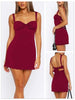 Women's Bodycon Mini Dress, Polyamide-Elastane Blend, Square Neck, Lace Trim and Tie-Back Design