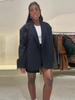 Stitching Blazer Pants Suit Women's Loose Lapel Long Sleeve Coats Wide Leg Trousers Autumn Female Elegant Suit