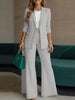 Spring Autumn Women Outfits Office 2 Piece Sets Elegant Long Sleeve Blazer Pant Sets Solid OL Work Tracksuit
