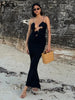 kliou Summer Women Mid-Calf High Street Milkfiber Dress K24D46971 Girl Solid Camis Sexy Cleavage Slim Body-shaping Vestido Robe