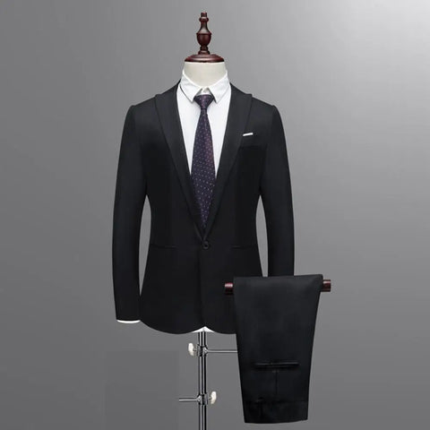 spring and autumn Suit male high-end custom business blazers Two-piece / Slim large size multi-color boutique suit for Men