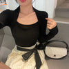 022 Spring Student Casual French Sexy Light  Skirt Top Suit Clothing Simple Style Boutique Clothing