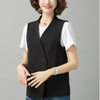 #0707 Summer Short Vest Black V-neck Sleeveless Jacket Ladies Thin Outerwear Vest Coat Double Breasted Sleeveless Blazer Slim