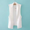 #0711 Spring Autumn Black White Vest Waistcoat Women Slim Sleeveless Jacket Female Long Blazer Vest Waistcoat Femme Buttons