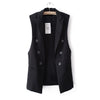 #0711 Spring Autumn Black White Vest Waistcoat Women Slim Sleeveless Jacket Female Long Blazer Vest Waistcoat Femme Buttons