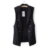 #0711 Spring Autumn Black White Vest Waistcoat Women Slim Sleeveless Jacket Female Long Blazer Vest Waistcoat Femme Buttons