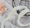 1 Meter/lot Width 2cm White Pearl Lace Applique Trim Ribbon Embroidered Handicraft DIY Clothing Collar Sewing Accessories