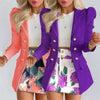 1 Set Popular Blazer Skirt Streetwear Suit Coat Skirt Slim Comfy Turndown Collar Blazer Printed Skirt
