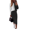 1 Set Popular Crew Neck Pullover High Waist Skirt Bodycon Skirt Set Streetwear  Warm