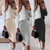 1 Set Popular Crew Neck Pullover High Waist Skirt Bodycon Skirt Set Streetwear  Warm