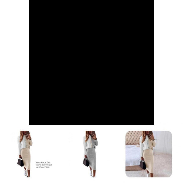 1 Set Popular Crew Neck Pullover High Waist Skirt Bodycon Skirt Set Streetwear  Warm