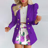 1 Set Popular Turndown Collar Slim-fitting Suit Set Streetwear Blazer Skirt Slim-fitting Buttons Suit Set for Wedding