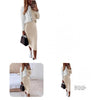 1 Set Stylish Women Skirt Suit  O Neck Temperament Bodycon Skirt Suit  Crew Neck Pullover High Waist Skirt