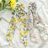1 pc Spring Summer Bohemian Women Girls Printted Scrunchies Ribbon Elastic Hairband Elegant Cross Boho Hair Accessories