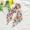 1 pc Spring Summer Bohemian Women Girls Printted Scrunchies Ribbon Elastic Hairband Elegant Cross Boho Hair Accessories
