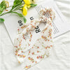 1 pc Spring Summer Bohemian Women Girls Printted Scrunchies Ribbon Elastic Hairband Elegant Cross Boho Hair Accessories