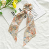 1 pc Spring Summer Bohemian Women Girls Printted Scrunchies Ribbon Elastic Hairband Elegant Cross Boho Hair Accessories