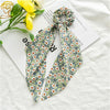 1 pc Spring Summer Bohemian Women Girls Printted Scrunchies Ribbon Elastic Hairband Elegant Cross Boho Hair Accessories