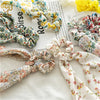 1 pc Spring Summer Bohemian Women Girls Printted Scrunchies Ribbon Elastic Hairband Elegant Cross Boho Hair Accessories