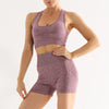 1 set  Seamless Set Women High Elasticity Fitness Clothes Sports Bra Crop Top High Waist Workout Sportswear