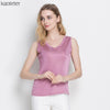 100% Pure Silk Women's Tank Tops Fem Casual Blouse Women Sleeveless Vest Blusa Feminina Blouses Ladies Shirts For Female Woman