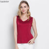 100% Pure Silk Women's Tank Tops Fem Casual Blouse Women Sleeveless Vest Blusa Feminina Blouses Ladies Shirts For Female Woman