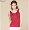 100% Real Silk Women Tank Tops Fem O-Neck Tee Shirt Tops Women Sleeveless Candy Color Female Basic Wild Causal Vest Top Shirts