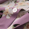 100% Silk Blouse Women Shirt Vintage Style Flower Printed Long Sleeves Loose V Neck Graceful Style Fashion