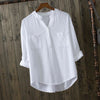 100% cotton white blouse women shirt 2023 spring summer elegant V-Neck ladies tops haut femme blusa womens tops and blouses