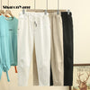 100kg Fat Ladies Autumn Korean Casual Elastic High Waist Harem Pants Women Plus Size Women's Wear White Pants for Women