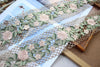 10CM Wide Delicate Green Flowers Embroidered Guipure Lace Fabric Ribbon DIY Applique Trim Decorted Women Dress Curtains Sewing