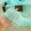 10CM Wide Embroidery Lace Flower Tulle Lace Fabric Trim Ribbon DIY Sewing Ruffle Applique Collar Dubai Dress Guipure Decor