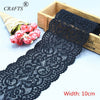 10cm wide beautiful milky white and black stretch lace ribbon 2-5 yards decorative DIY sewing underwear dress