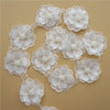 10x White Pearl Flower Handmade Beaded Embroidered Lace Edge Trim Ribbon Double Layered Applique Dress DIY Sewing Craft
