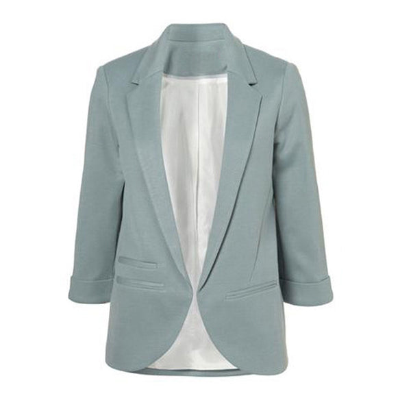 11 Colors 2022 Autumn Slim Fit Women Blazers Formal Jackets Office Lady Work Open Front Notched  Ladies Blazer Coat Plus Size