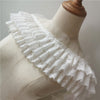 11CM Wide Three Layers Pleated Chiffon Fabric Guipure Lace Embroidery Fringe Ribbon Ruffle Trim Dolls Clothes Dress Sewing Decor